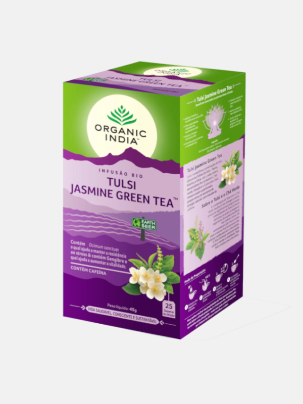 Infusão Bio Tulsi Jasmine Green Tea - 25 saquetas - Organic India