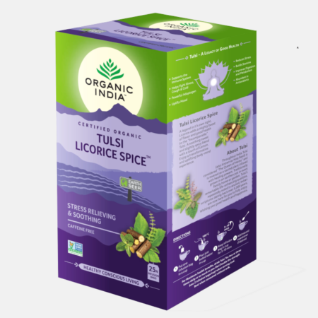 Tulsi Licorice Spice Infusão Bio – 25 saquetas – Organic India