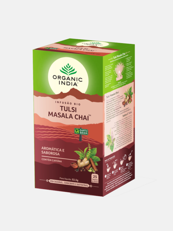 Tulsi Masala Chai Infusão Bio - 25 saquetas - Organic India