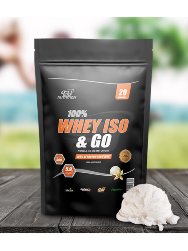 100% Whey Iso & Go Vanilla Ice Cream - 500g - EU Nutrition