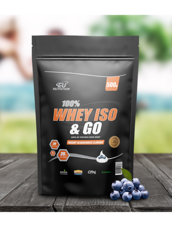 100% Whey Iso & Go Yogurt Blueberries - 500g - EU Nutrition