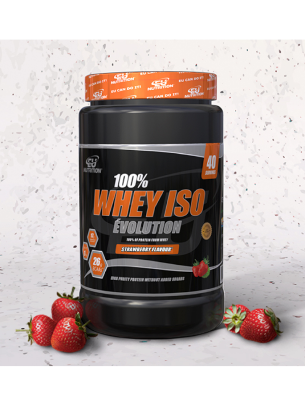 100% Whey Isolate Évolution Strawberry - 1Kg - EU Nutrition