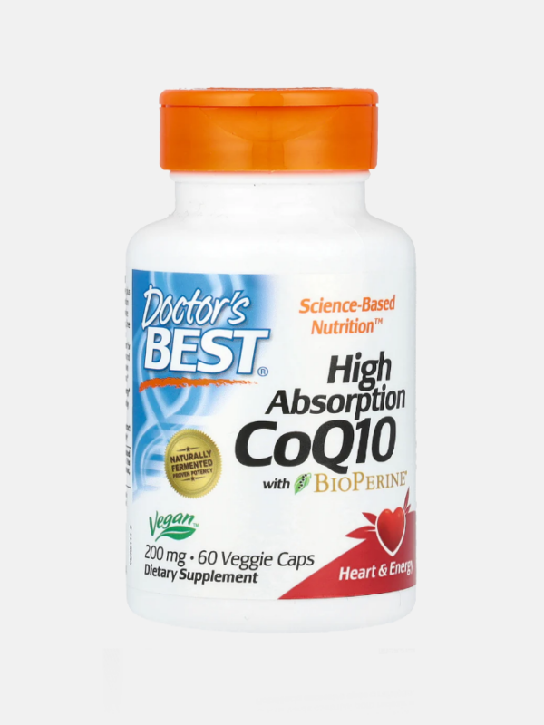 High Absorption CoQ10 with BioPerine 200mg - 60 veggie caps - Doctor's Best