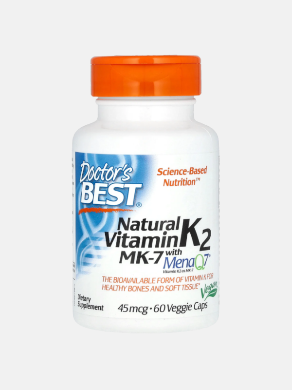 Vitamin K2 MK-7 with MenaQ7 45mcg - 60 veggie caps - Doctor's Best