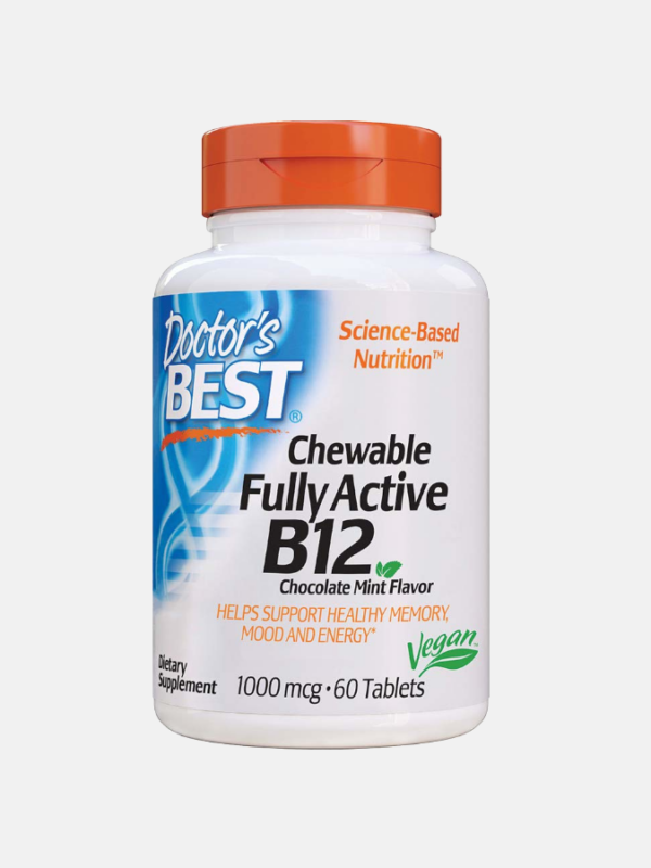 Chewable Fully Active B12 Chocolate Mint 1000mcg - 60 comprimidos - Doctor's Best