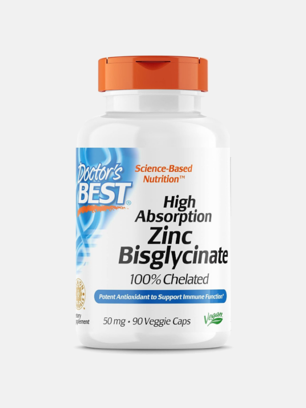 High Absorption Zinc Bisglycinate 50mg - 90 veggie caps - Doctor's Best