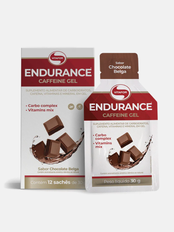 Endurance Caffeine Gel Chocolate Belga - 12 x 30g - Vitafor