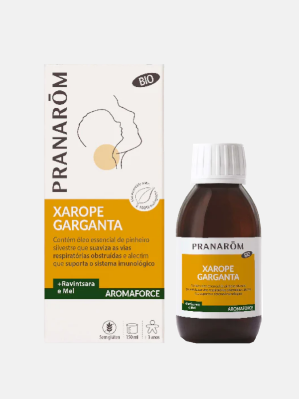 AROMAFORCE Xarope Garganta + Ravintsara e Mel - 150 ml - Pranarom