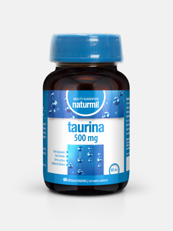 Taurina 500 mg - 60 cápsulas - Naturmil