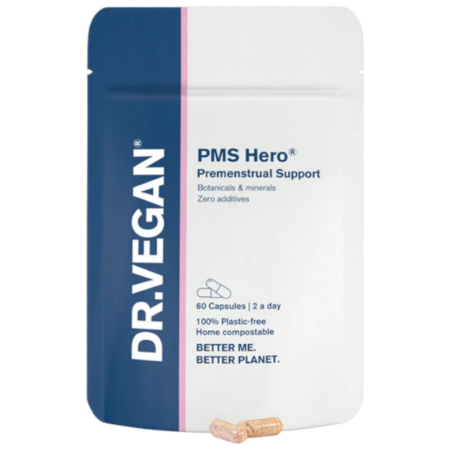 PMS Hero Premenstrual Support – 60 cápsulas – DR.VEGAN