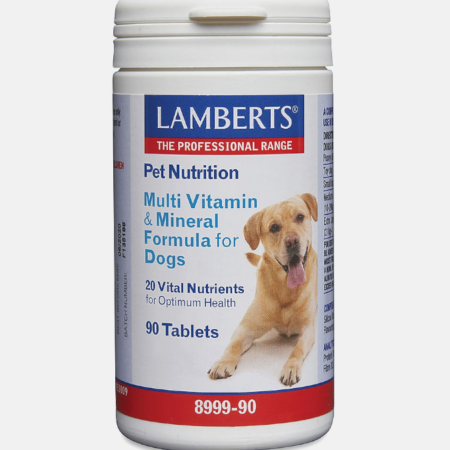 Multi Vitamin and Mineral Formula for Dogs – 90 comprimidos – Lamberts