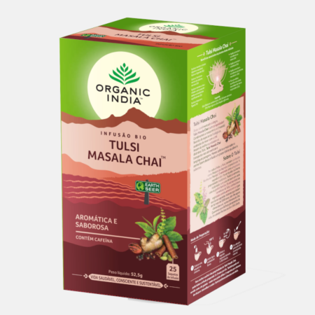 Tulsi Masala Chai Infusão Bio – 25 saquetas – Organic India