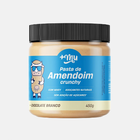 Creme de Amendoim Crunchy Chocolate Branco – 450g – +Mu