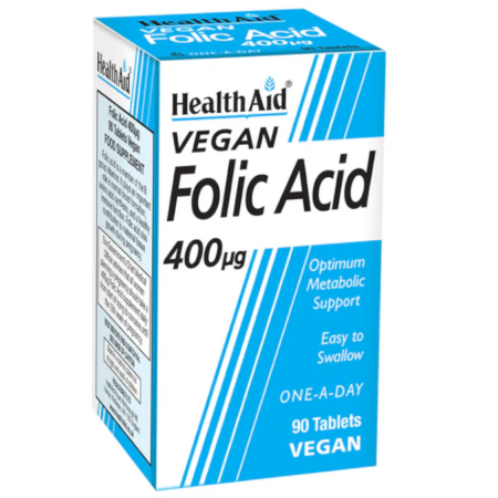 Folic Acid 400µg – 90 comprimidos – Health Aid