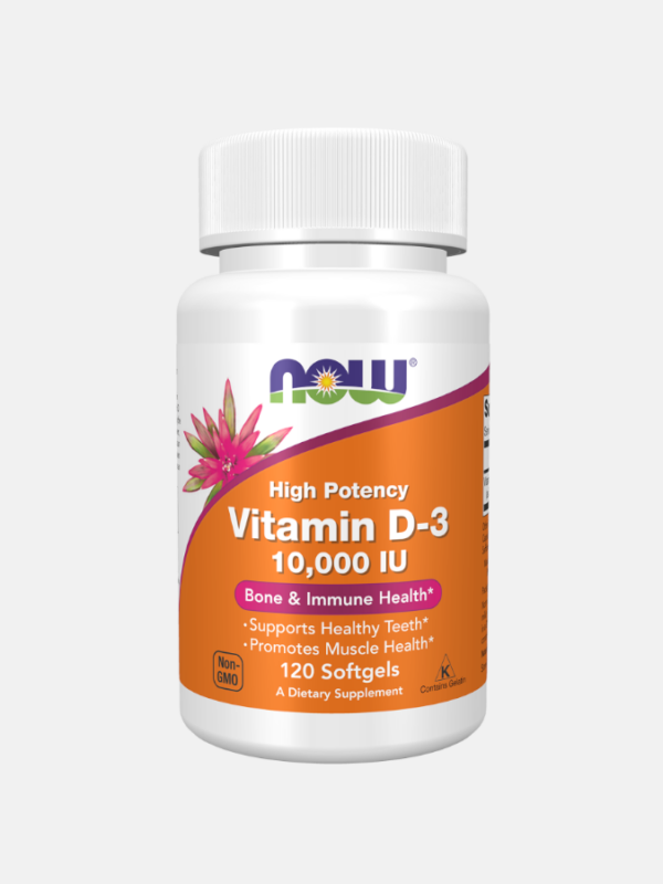 Vitamin D3 10000 IU - 120 cápsulas - Now