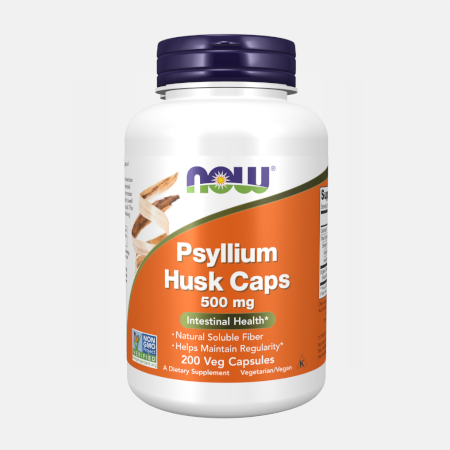 Psyllium Husk Caps 500mg – 200 cápsulas – Now