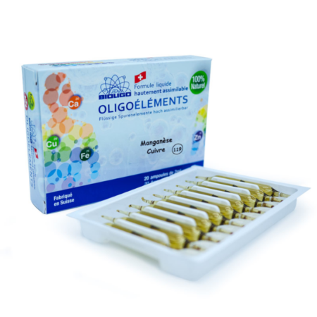 Oligoelemento Manganês + Cobre – 20 ampolas – Bioligo