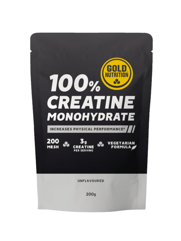 100% Creatine Monohydrate Unflavoured - 200g - Gold Nutrition