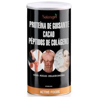 PROTEINA DE GUISANTE con colageno y cacao 500gr.